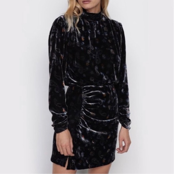 Zara Velvet Paisley Dress - Picture 8 of 10